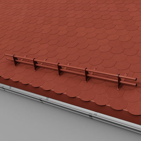 Komplettes 2-Rohre Schneefangrohr für Trapezblech, Dachpappe/Bitumen, Bitumenschindeln (Shingles), EPDM/PVC