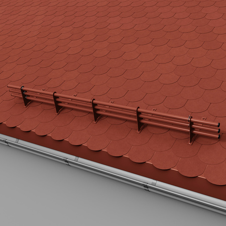 Komplettes 3-Rohre Schneefangrohr für Trapezblech, Dachpappe/Bitumen, Bitumenschindeln (Shingles), EPDM/PVC