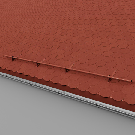 Komplettes 1-Rohr Schneefangrohr für Trapezblech, Dachpappe/Bitumen, Bitumenschindeln (Shingles), EPDM/PVC