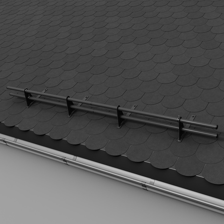 Komplettes 2-Rohre Schneefangrohr für Trapezblech, Dachpappe/Bitumen, Bitumenschindeln (Shingles), EPDM/PVC