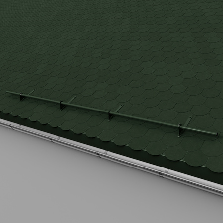 Komplettes 1-Rohr Schneefangrohr für Trapezblech, Dachpappe/Bitumen, Bitumenschindeln (Shingles), EPDM/PVC