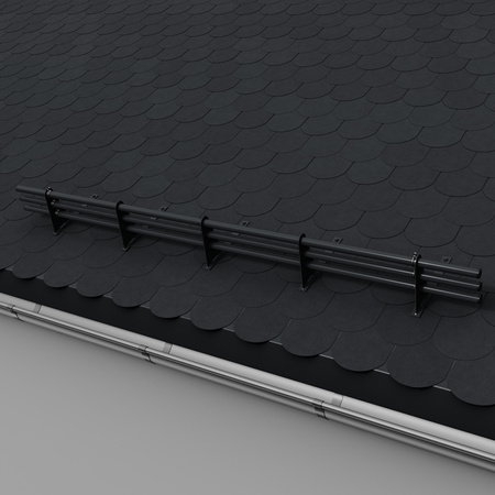Komplettes 3-Rohre Schneefangrohr für Trapezblech, Dachpappe/Bitumen, Bitumenschindeln (Shingles), EPDM/PVC
