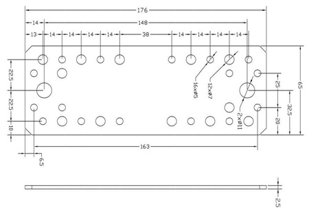 [LPS-04] Tischlerei Spezialverbinder für Bauwesen Montage 176 x 65 x 2,5 mm