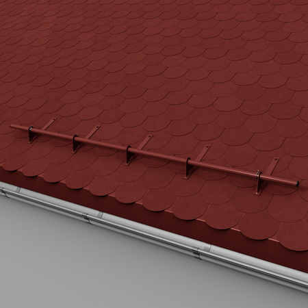 Komplettes 1-Rohr Schneefangrohr für Trapezblech, Dachpappe/Bitumen, Bitumenschindeln (Shingles), EPDM/PVC