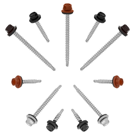 PAROTEC Trapezblechschrauben 4,8 mm x 35 mm, 250 Stück Selbstschneidende Schrauben mit EPDM Dichtscheibe Sechskantkopf