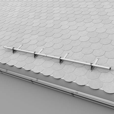 Komplettes 1-Rohr Schneefangrohr für Trapezblech, Dachpappe/Bitumen, Bitumenschindeln (Shingles), EPDM/PVC