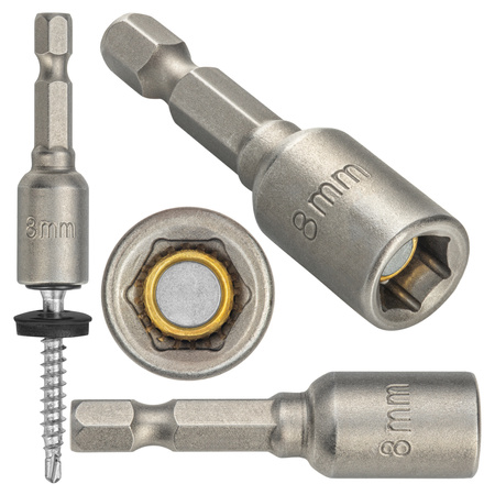 Magnet Bit SW8 x 48 mm für Sechskantschrauben / Farmerschrauben