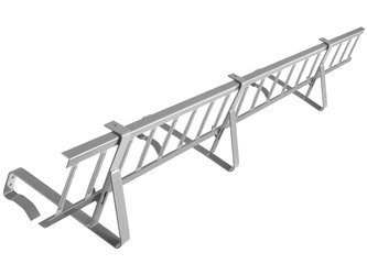 Komplettes Schneefanggitter 150 cm x 15 cm Parotec für Dachsteine, Dachziegel und Biberschwanzziegel zum Einhängen auf der Lattung