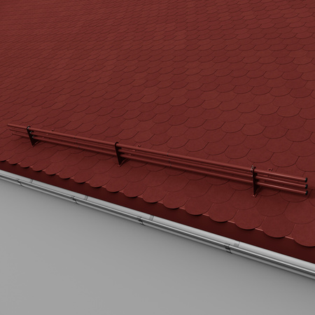 Komplettes 3-Rohre Schneefangrohr für Trapezblech, Dachpappe/Bitumen, Bitumenschindeln (Shingles), EPDM/PVC