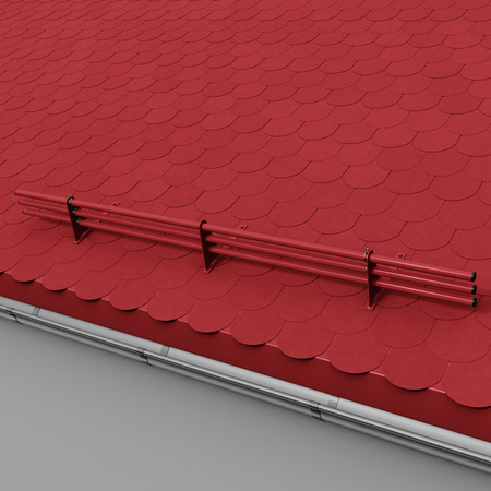Komplettes 3-Rohre Schneefangrohr für Trapezblech, Dachpappe/Bitumen, Bitumenschindeln (Shingles), EPDM/PVC