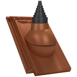 Einstellbarer Antennenaufsatz für keramische Dachziegel