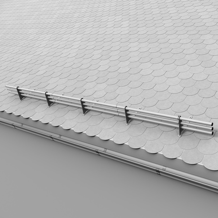 Komplettes 3-Rohre Schneefangrohr für Trapezblech, Dachpappe/Bitumen, Bitumenschindeln (Shingles), EPDM/PVC