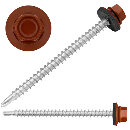 PAROTEC Trapezblechschrauben 4,8 mm x 70 mm, 200 Stück Selbstschneidende Schrauben mit EPDM Dichtscheibe Sechskantkopf