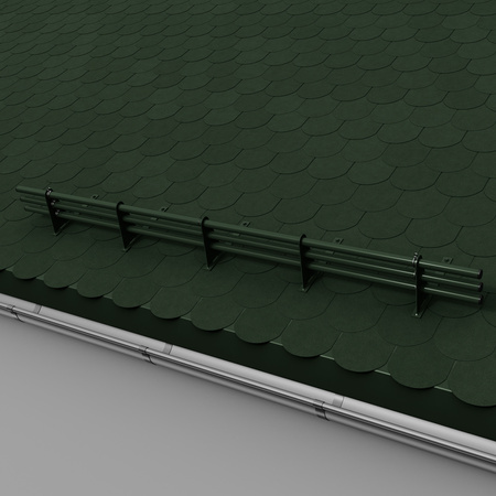 Komplettes 3-Rohre Schneefangrohr für Trapezblech, Dachpappe/Bitumen, Bitumenschindeln (Shingles), EPDM/PVC