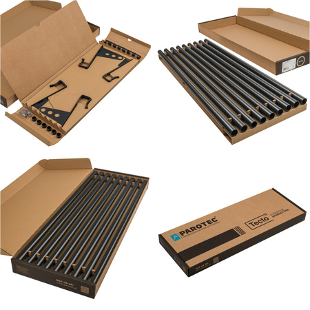 Komplettes 3-Rohre Schneefangrohr für Trapezblech, Dachpappe/Bitumen, Bitumenschindeln (Shingles), EPDM/PVC