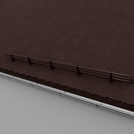 Komplettes 3-Rohre Schneefangrohr für Trapezblech, Dachpappe/Bitumen, Bitumenschindeln (Shingles), EPDM/PVC