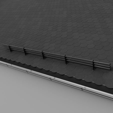 Komplettes 3-Rohre Schneefangrohr für Trapezblech, Dachpappe/Bitumen, Bitumenschindeln (Shingles), EPDM/PVC