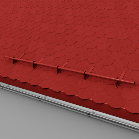 Komplettes 1-Rohr Schneefangrohr für Trapezblech, Dachpappe/Bitumen, Bitumenschindeln (Shingles), EPDM/PVC