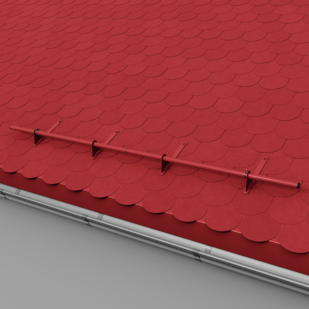 Komplettes 1-Rohr Schneefangrohr für Trapezblech, Dachpappe/Bitumen, Bitumenschindeln (Shingles), EPDM/PVC