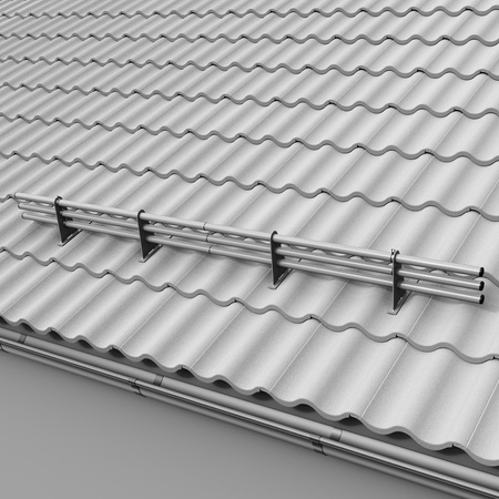 Komplettes 3-Rohre Schneefangrohr für Dachsteine, Dachziegel und Biberschwanzziegel
