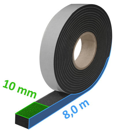 Kompriband Fugendichtband Fensterdichtband Dichtungsband Quellband Trockenbau Dichtband (Bandbreite - 10 mm, Expandiert - von 4 mm auf 20 mm, 4 mm->20 mm, Lange - 8,0 lfm) Anthrazit 
