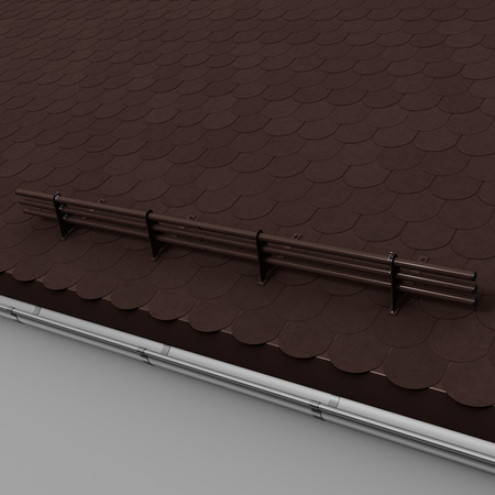 Komplettes 3-Rohre Schneefangrohr für Trapezblech, Dachpappe/Bitumen, Bitumenschindeln (Shingles), EPDM/PVC