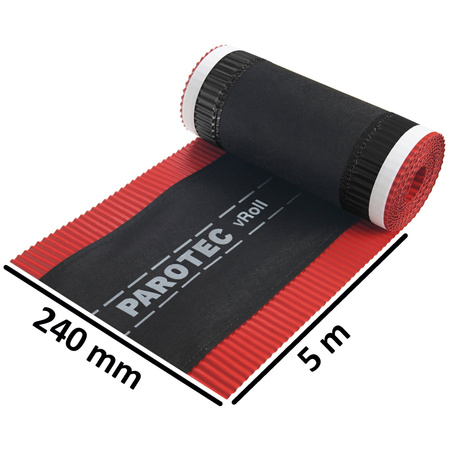 Firstrolle / Grattrolle Parotec Aluminium + Vlies 240 mm x 5 m