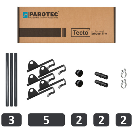 Komplettes 1-Rohr Schneefangrohr für Dachsteine, Dachziegel und Biberschwanzziegel