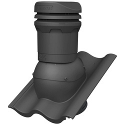 Niedriger Entlüfterkamin DN125 mm für Betondachziegel, Dachziegel - Dachdurchführung für Dachlüftung, 325 mm hoch