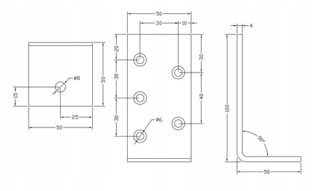 [KB-02] Zimmermann Balkenwinkel für Bauwesen Montage 100 x 50 x 50 x 4 mm
