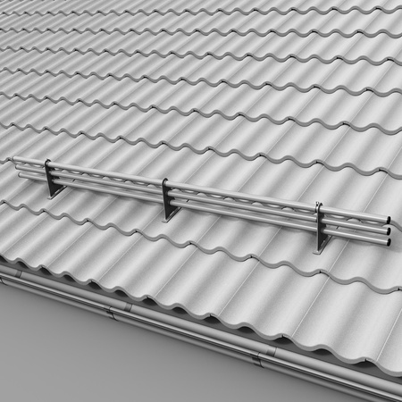 Komplettes 3-Rohre Schneefangrohr für Dachsteine, Dachziegel und Biberschwanzziegel