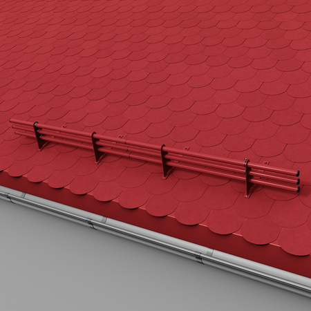 Komplettes 3-Rohre Schneefangrohr für Trapezblech, Dachpappe/Bitumen, Bitumenschindeln (Shingles), EPDM/PVC