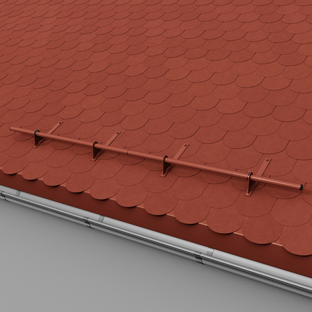 Komplettes 1-Rohr Schneefangrohr für Trapezblech, Dachpappe/Bitumen, Bitumenschindeln (Shingles), EPDM/PVC