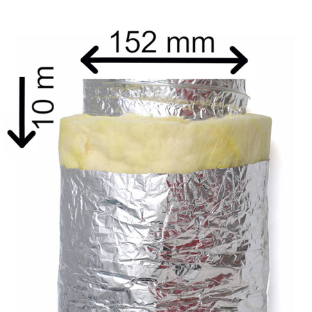 IZOFLEX Aluminium isolierter flexibler Lüftungskanal Ø152 mm x 10 mb