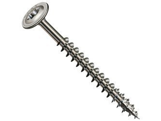 Schrauben SPAX HI.FORCE, 8 mm, 50 Stück, Vollgewinde, Tellerkopf, T-STAR plus T40, 4CUT, Edelstahl rostfrei A2