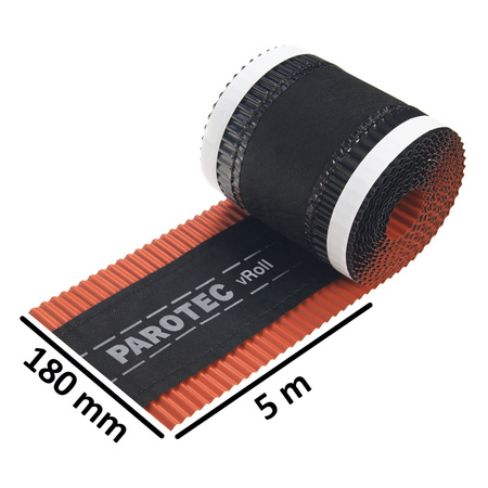 Firstrolle / Grattrolle Aluminium + Vlies Parotec 180 mm x 5 m