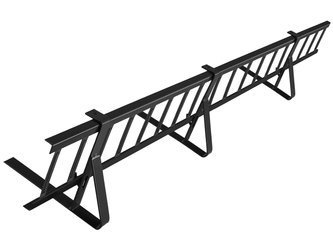 Komplettes Schneefanggitter 150 cm x 15 cm Parotec für platte Eindeckungen: Pappe, Dachschindel, Flachblech und Trapezblech