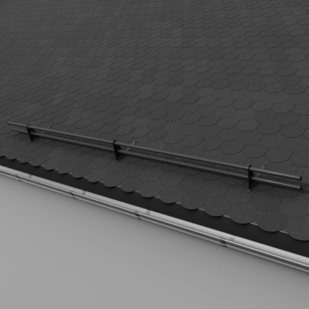 Komplettes 2-Rohre Schneefangrohr für Trapezblech, Dachpappe/Bitumen, Bitumenschindeln (Shingles), EPDM/PVC