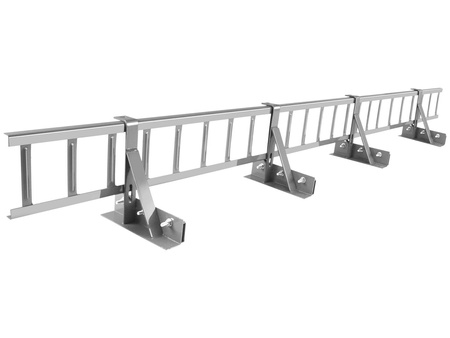 Komplettes Schneefanggitter 150 cm x 20 cm Parotec für Stehfalzblech, Doppelfalz Blech, Blechdach