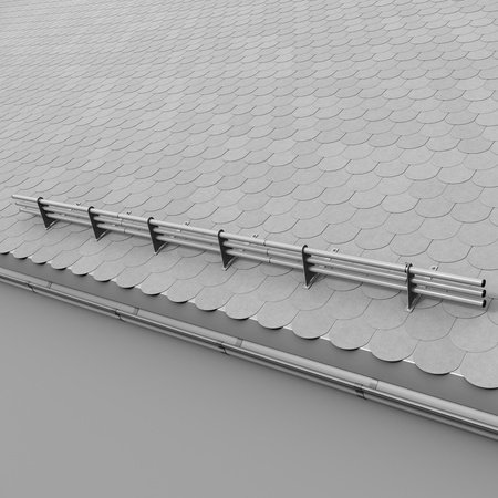 Komplettes 3-Rohre Schneefangrohr für Trapezblech, Dachpappe/Bitumen, Bitumenschindeln (Shingles), EPDM/PVC