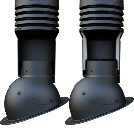 Isolierter Entlüfterkamin DN125 mm für Tondachziegel, Dachziegel - Dachdurchführung für Dachlüftung