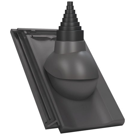 Einstellbarer Antennenaufsatz für keramische Dachziegel