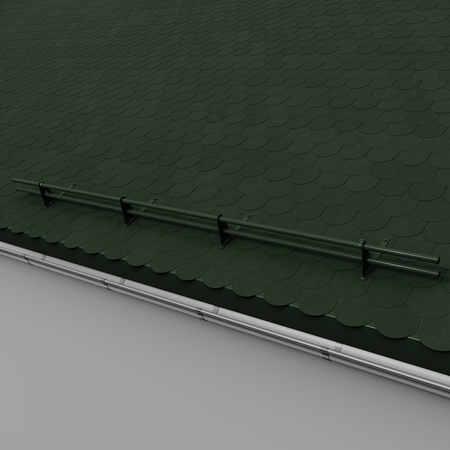 Komplettes 2-Rohre Schneefangrohr für Trapezblech, Dachpappe/Bitumen, Bitumenschindeln (Shingles), EPDM/PVC