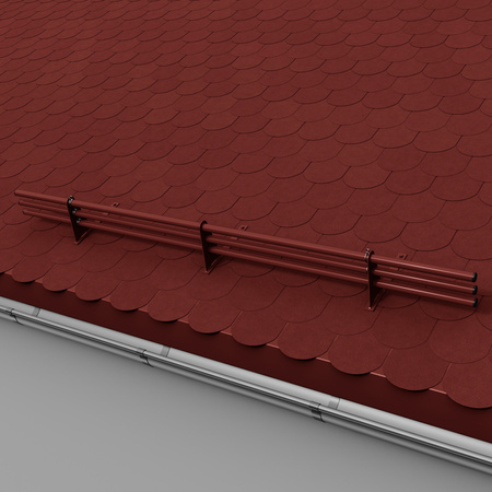 Komplettes 3-Rohre Schneefangrohr für Trapezblech, Dachpappe/Bitumen, Bitumenschindeln (Shingles), EPDM/PVC