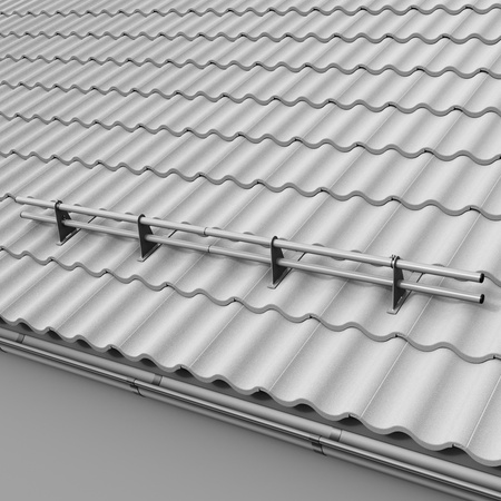 Komplettes 2-Rohre Schneefangrohr für Dachsteine, Dachziegel und Biberschwanzziegel