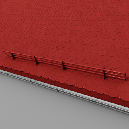 Komplettes 3-Rohre Schneefangrohr für Trapezblech, Dachpappe/Bitumen, Bitumenschindeln (Shingles), EPDM/PVC