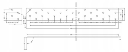 [KK-03] Stahlanker zum Einbetonieren  für Bauwesen Montage 40 x 400 x 40 x 2 mm