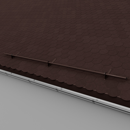 Komplettes 1-Rohr Schneefangrohr für Trapezblech, Dachpappe/Bitumen, Bitumenschindeln (Shingles), EPDM/PVC