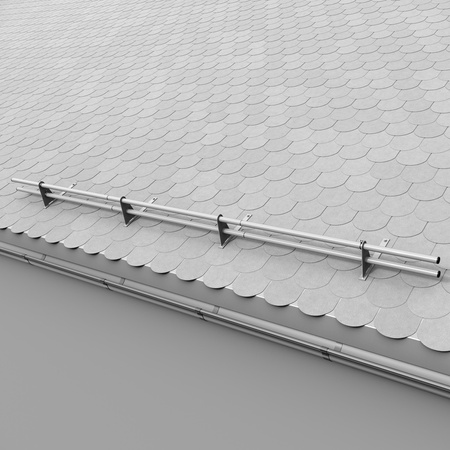 Komplettes 2-Rohre Schneefangrohr für Trapezblech, Dachpappe/Bitumen, Bitumenschindeln (Shingles), EPDM/PVC