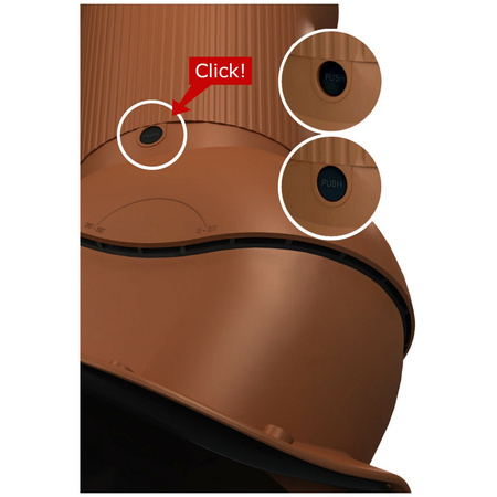 Isolierter Entlüfterkamin DN125 mm für Tondachziegel, Dachziegel - Dachdurchführung für Dachlüftung